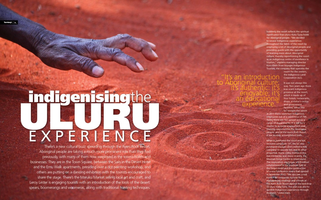 spread "indigenising the Uluru experience" — Territory Q issue 29