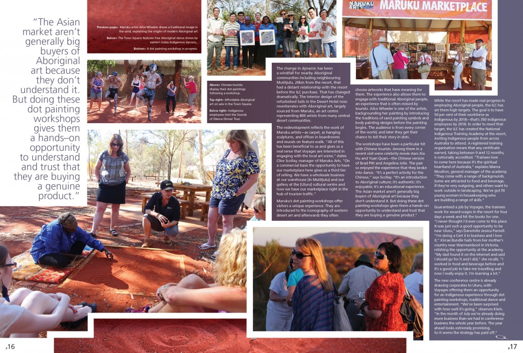 "Indigenising The Uluru Experience", spread 2 for the original Territory Q magazine.